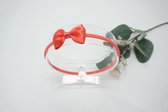 Haarband Nylon met baby strik - Kleur Coral - Koraal rood - Haarstrik - Bows and Flowers