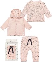 Noppies Cadeauset (3delig) Vest, Broek en Overslagshirt Peach met stip - Maat 68