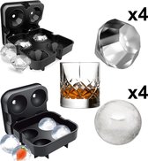 What's Goods® Siliconen IJsblokjesvormen met deksel 100% BPA vrij - Diamant & XL ronde whiskey ijsblokjes