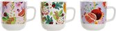 Mok DKD Home Decor Fruitig Porselein (380 ml) (3 pcs)