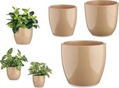 Pottenset Beige Klei (3 Onderdelen) (22,5 x 18,5 x 22,5 cm)