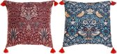 Kussen DKD Home Decor Pompons Linnen Polyester (2 pcs) (45 x 11 x 45 cm)