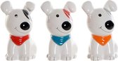 Spaarpot DKD Home Decor Dolomite Hond (3 pcs)