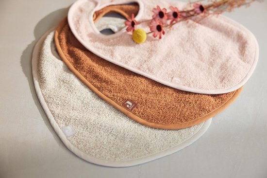 Jollein - Slab Badstof (Pale Pink/Nougat/Caramel) - Katoen - Slabbetjes Baby - 3 Stuks - 37 cm van Jollein — afbeelding 4