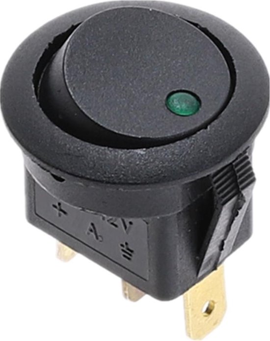 Interrupteur à bascule 12V Rond - 20A - Indicateur LED ROUGE - Intégré -  Interrupteur