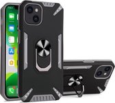 PC + TPU-beschermhoes met 360 graden draaibare ringhouder voor iPhone 13 (grijs)