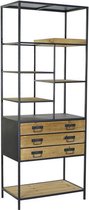 Planken DKD Home Decor Zwart Metaal Spar Lichtbruin (70 x 40 x 180 cm)