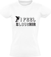 I Love Slovenia Dames t-shirt | Slovenia | I Feel Love | Ljubljana | Monument | Country | Wit