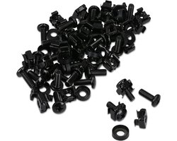 kwmobile M6 kooimoeren 50 stuks - Stalen kooimoerenset - Inclusief schroeven en sluitringen - Voor 10 inch of 19 inch serverkasten en patchkasten