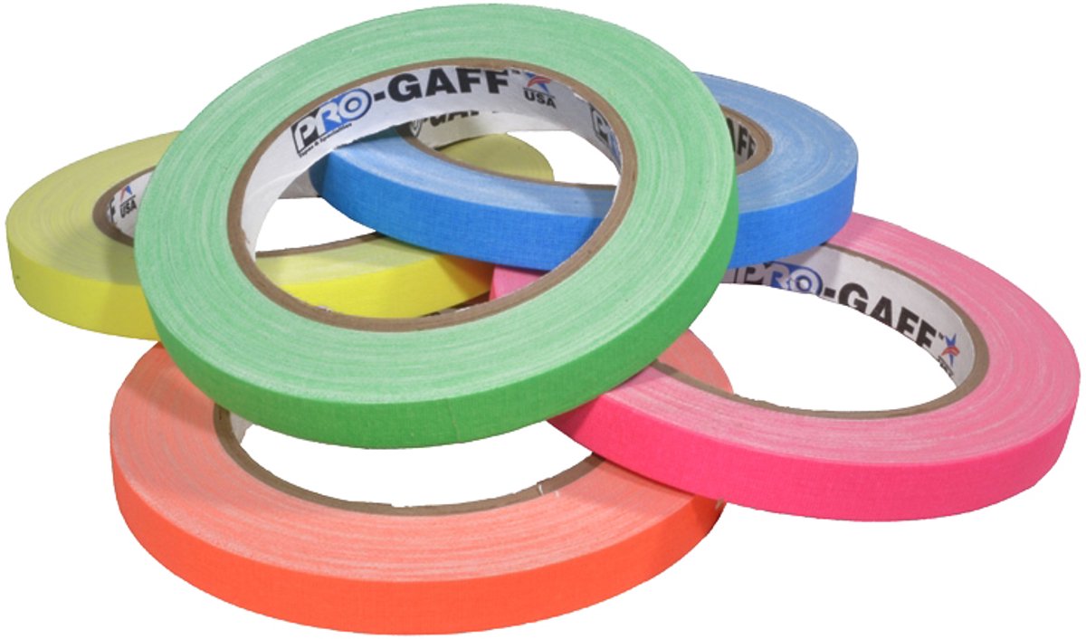 Pro - Gaff neon gaffa tape 12mm x 22,8m kleuren pakket