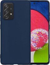 Samsung A52s Hoesje 5G Siliconen Case Back Cover Hoes - Samsung Galaxy A52s Hoesje Cover Hoes Siliconen - Donker Blauw