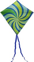 Rhombus junior diamond vlieger groen voor kinderen 65 x 65 cm - Kindervlieger - Strandspeelgoed - Buitenspeelgoed