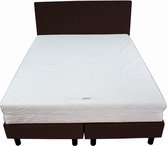 Bedworld Boxspring 160x190 - Stevig - Lederlook - Donker bruin (MD928)