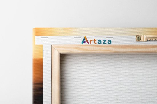 Artaza - Triptyque de peinture sur toile - Cerf dans le pâturage pendant le lever du soleil - 120x60 - Photo sur toile - Impression sur toile