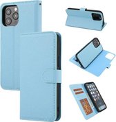 Cross Texture Afneembare Horizontale Flip PU Leren Case met Houder & Kaartsleuven & Portemonnee & Fotolijst Voor iPhone 13 Pro Max (Blauw)