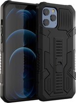 Vanguard Warrior All Inclusive tweekleurige schokbestendige TPU + pc-beschermhoes met houder voor iPhone 13 Pro Max (zwart)