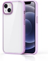 Ming Shield Hybrid Frosted transparante pc + TPU krasbestendig schokbestendig hoesje voor iPhone 13 mini (paars)