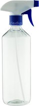 Lege plastic fles 500 ml PET transparant - met blauwe spraykop - set van 10 stuks - Navulbaar - leeg