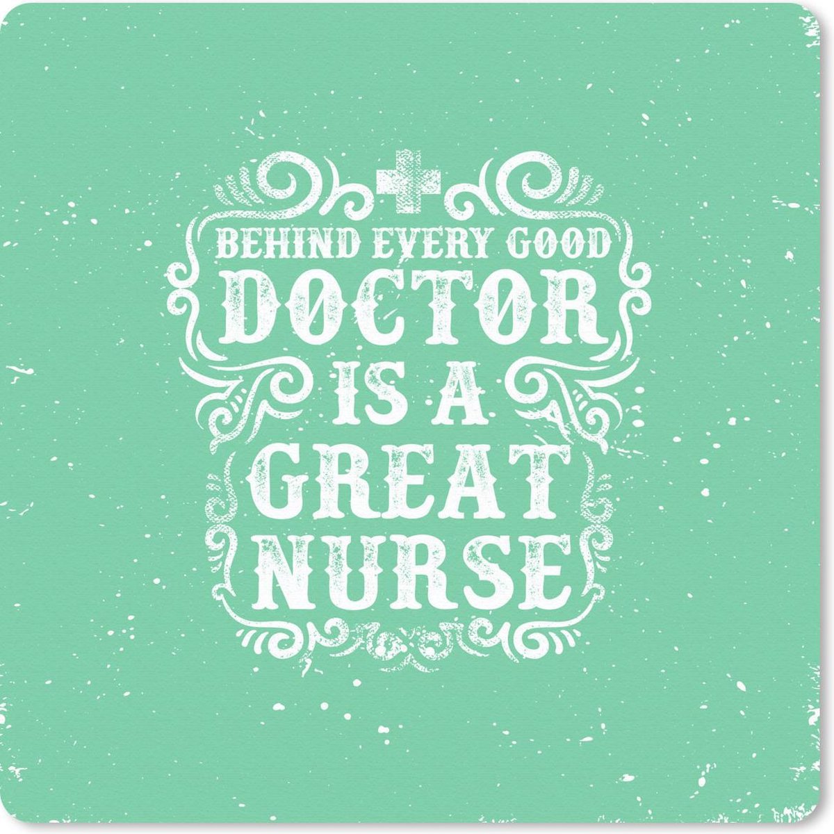 Muismat 20x20 cm - Mousepad Vintage - Dokter - Tekst - Muismatten