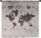 Tapisserie - Tapisserie - Wereldkaart - Marron - Bloem - 60x60 cm - Tapisserie
