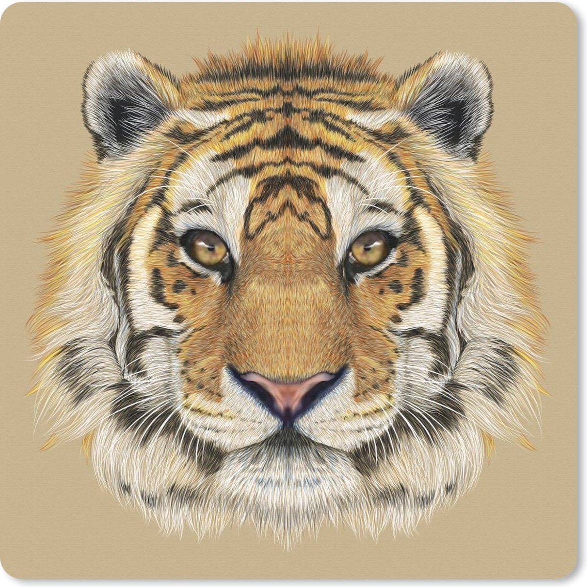 Muismat 30x30 cm - Mousepad Tijger - Welp - Dieren - Muismatten