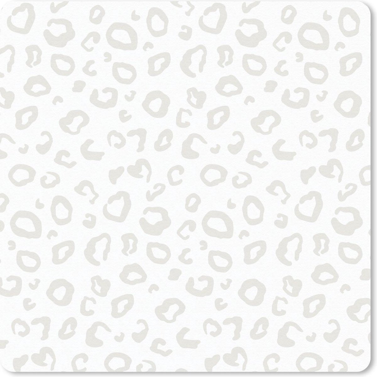 Muismat 30x30 cm - Mousepad Patronen - Panterprint - Wit - Muismatten