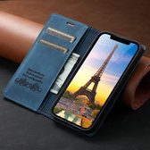 GSMNed – iPhone 11 Pro – Leren telefoonhoes Blauw – Luxe iPhone 11 Pro – pasjeshouder – wallet – Blauw