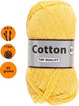 Lammy yarns Cotton eight 8/4 dun katoen garen - geel (371) - pendikte 2,5 a 3mm - 1 bol van 50 gram