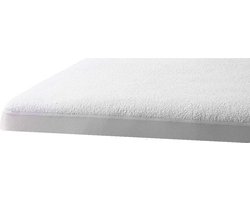 Waterdicht-Molton-Iconti-Badstof-Topperbeschermer -Wit-Rondom Elastiek - 2Persoons-140x200 cm -Hoekhoogte 17 cm