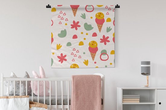 Tapisserie murale - Toile murale - Glace - Design - Été - 90x90 cm - Tapisserie