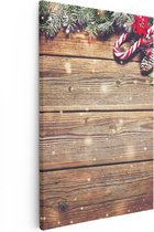 Artaza - Peinture sur toile - Fond d'ambiance de Noël avec des pins - 40x60 - Photo sur toile - Impression sur toile