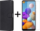 Samsung A52s hoesje bookcase zwart - Samsung galaxy A52s hoesje bookcase zwart wallet case portemonnee book case hoes cover - 1x Samsung A52s Screenprotector