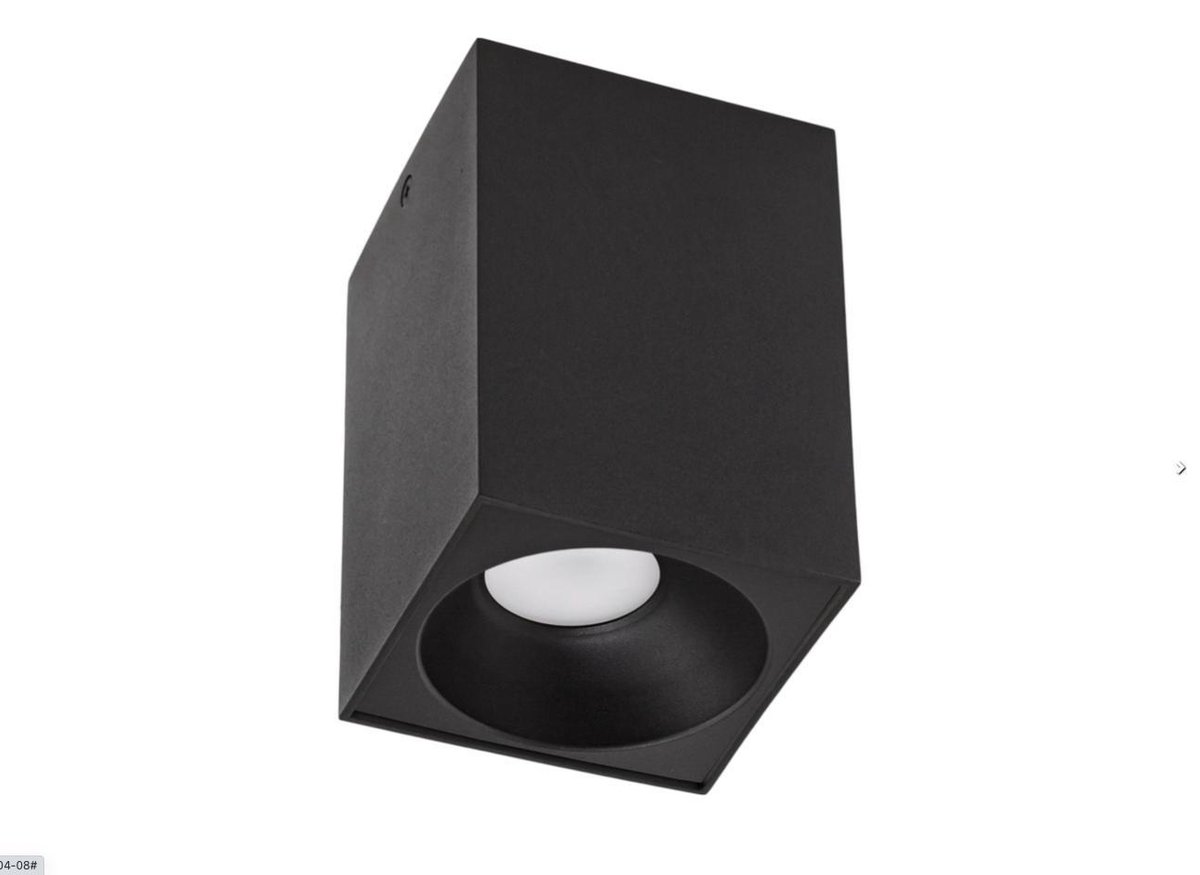 Spectrum - LED plafondspot - Cube Mat Zwart 95x95x138 mm - Excl. LED Spot