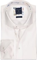 Profuomo Originale slim fit overhemd - dobby structuur - wit (contrast) - Strijkvrij - Boordmaat: 44