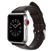 applewatch bandje - Leren applewatch bandje - 42-44mm - echt leer - horloge bandje - polsband - donkerbruin