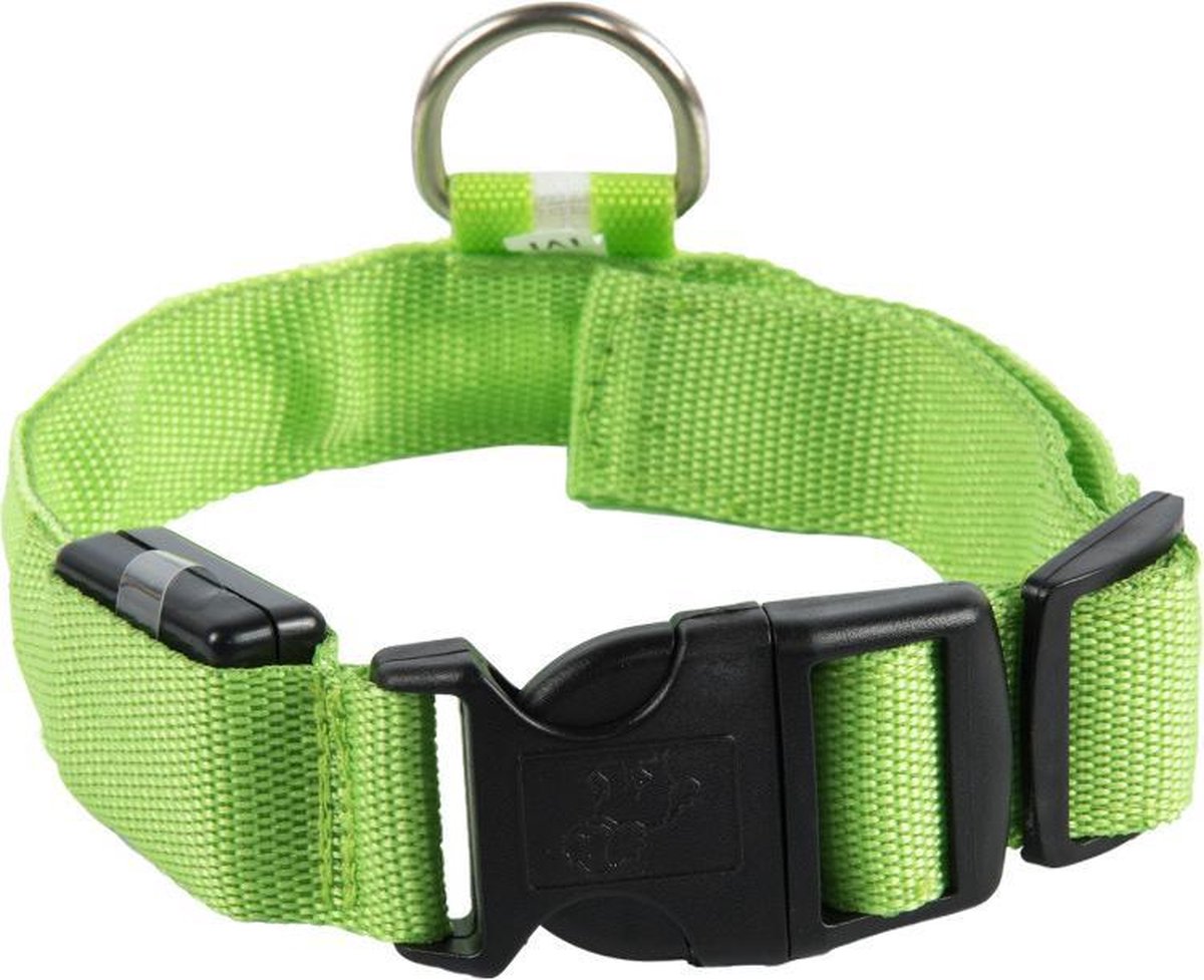 Smartphonica LED lichtband - Lichtgevend - Hondenhalsband - Inclusief Batterijen - Groen - XS