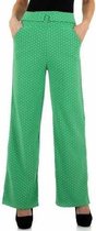 broek groen stippel met gesp L/XL