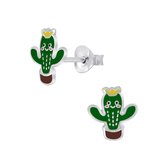 Joy|S - Zilveren cactus oorbellen
