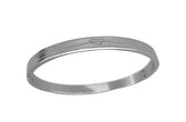 Stijlvolle dames - Armband – mat zilverkleur - met hartenband - maat 18 tot 21 cm - Gepolijst Stainless Steel