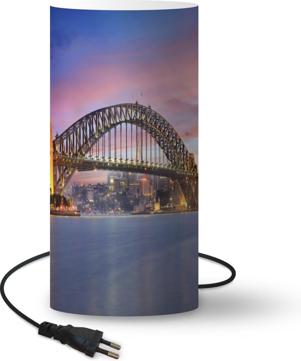 Lamp - Nachtlampje - Tafellamp slaapkamer - Skyline van Sydney en de Sydney Harbour Bridge in Australië - 33 cm hoog - Ø15.9 cm - Inclusief LED lamp