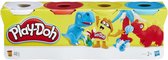 Play-Doh 4-pack Wit-Rood-Geel-Blauw