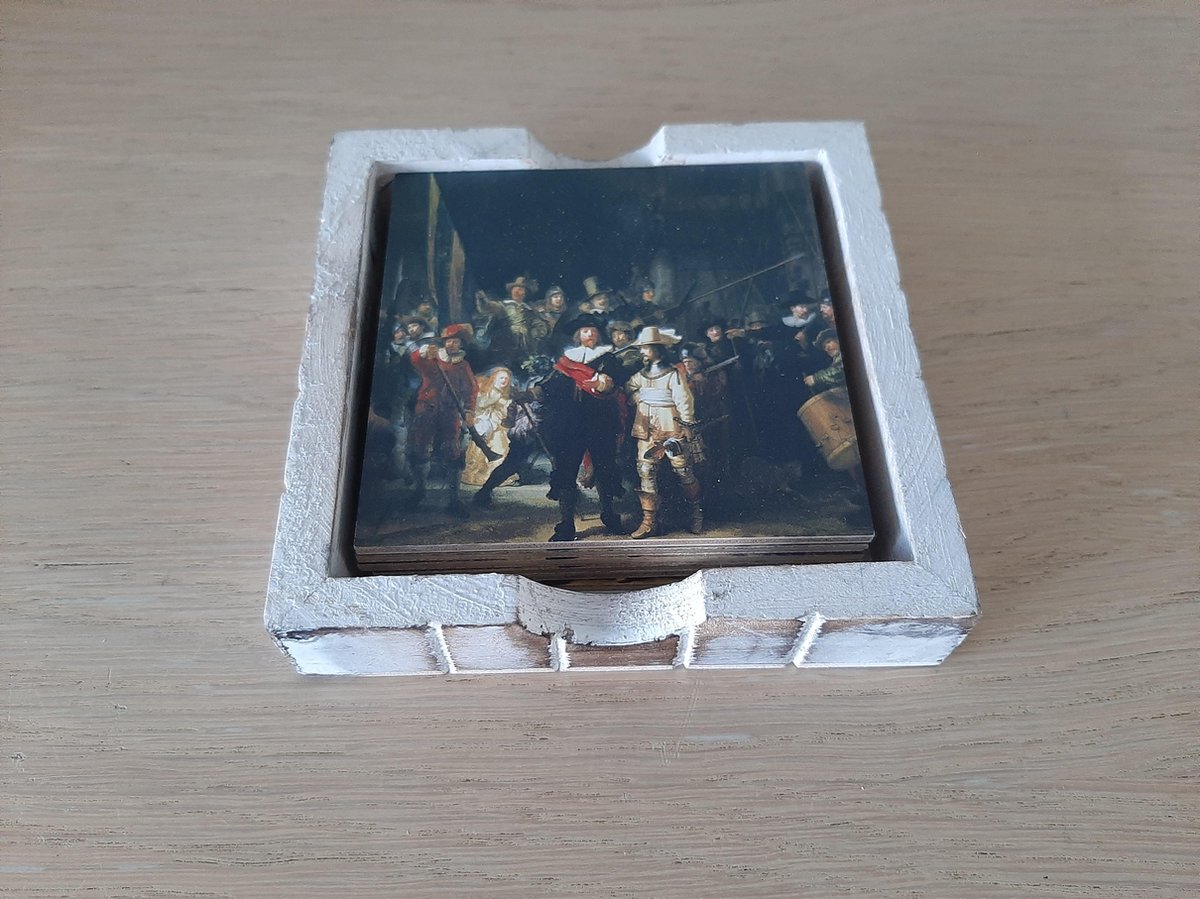 Onderzetter set Rembrandt de Nachtwacht 6 stuks