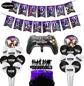 TDR-Fortnite Purple Birthday Party Set- Verjaardagsfeestaccessoires voor spelliefhebbers 43delige set