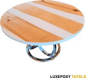 Epoxy Tafel Rond - Essen Hout - Wit - Hoogglans