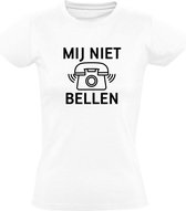 Mij niet bellen Dames t-shirt | Martien Meiland | Chanteau Meiland | wijnen | gezeik  | cadeau | Wit