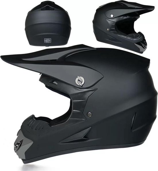 Nixnix - Downhill - Full face - ATB MTB helm - Zwart XL - Gratis Bril/ Handschoenen en masker - Cross helm - Mountainbike