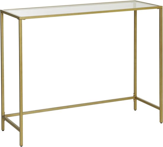 COSTWAY Salontafel van glas, glazen tafel, ovaal, woonkamertafel met 2