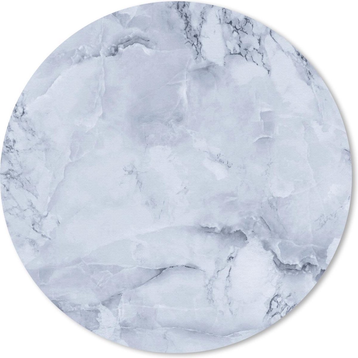 Muismat rond 50x50 cm - Mousepad Marmer - Plamuur - Blauw - Ronde muismatten
