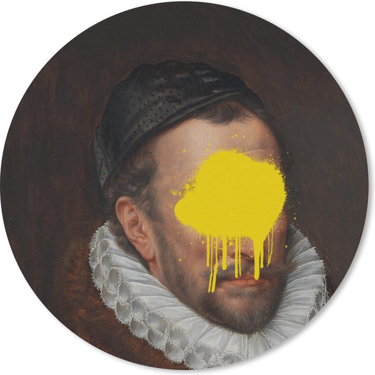 Muismat rond 40x40 cm - Mousepad Willem van Oranje - Kunst - Verf - Ronde muismatten