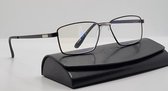 ALAND OPTIEK Bril op sterkte +1,5 - Computerbril - Blauw Licht Filter Bril - Blue Light Filter Glasses - Unisex Multi Media Bril - elegante zwarte montuur - leesbril met brillenkok